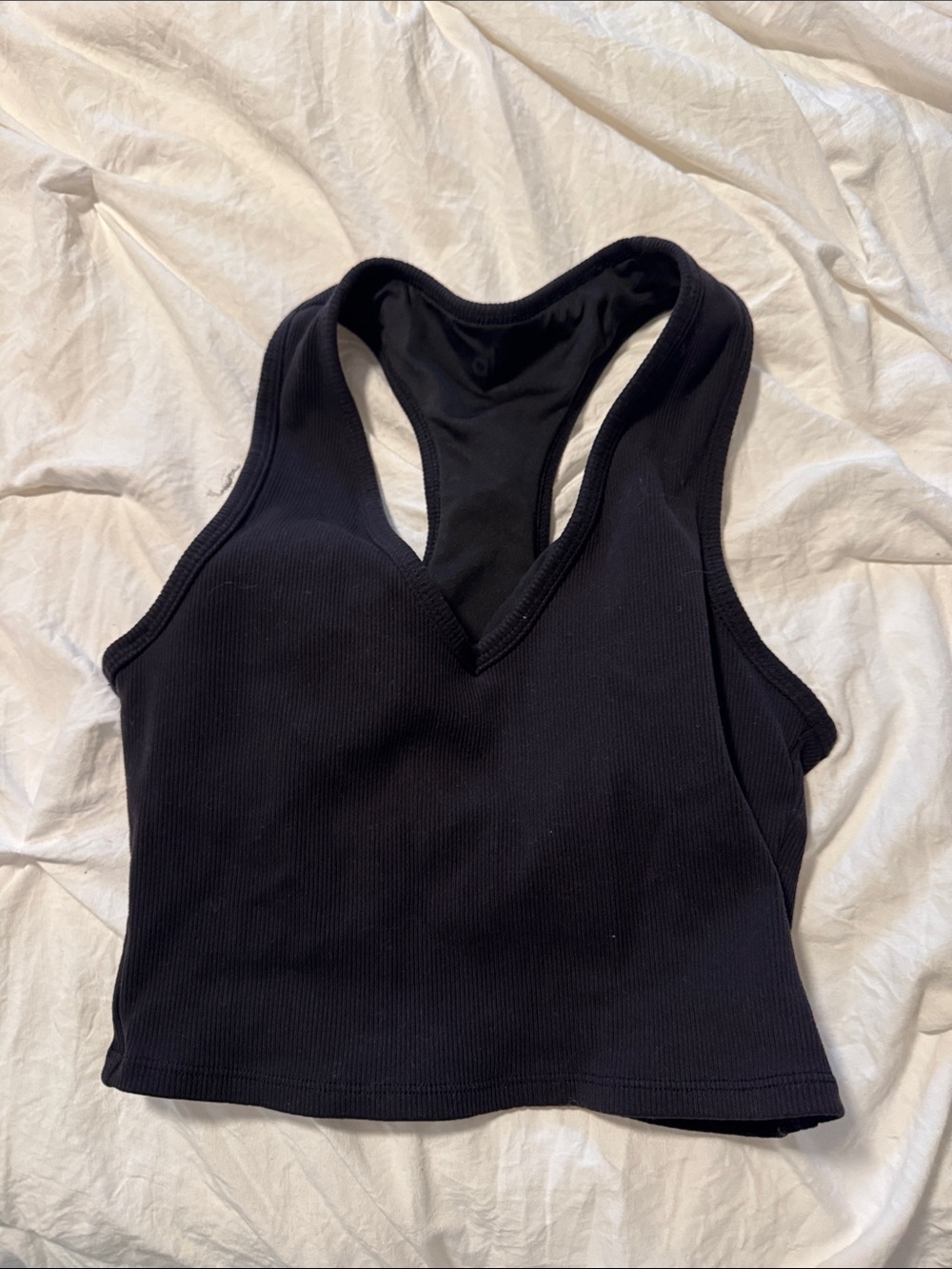 ALO Yoga Black V-Neck Racerback Crop Top